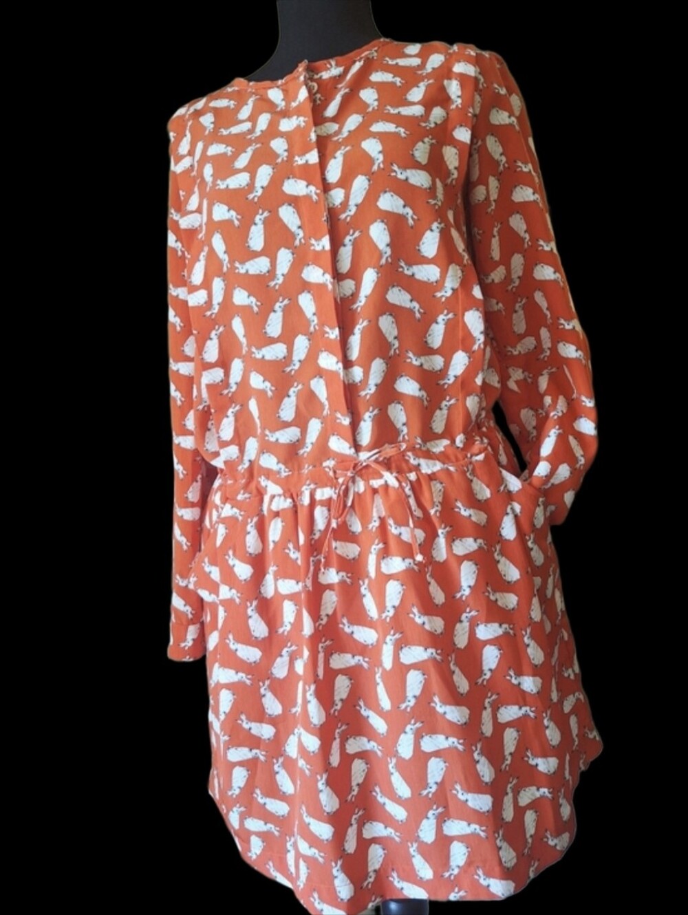 Paul & Joes Sister Novelty Orange Rabbit  Dress Sz Small (36)